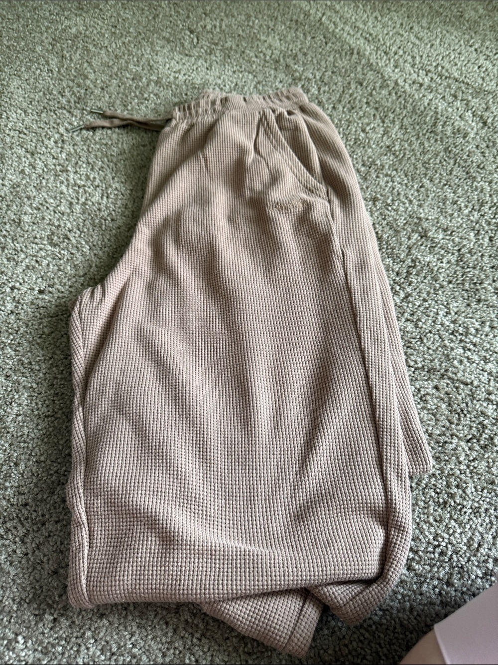 Cozy women Waffle Knit Joggers in Tan